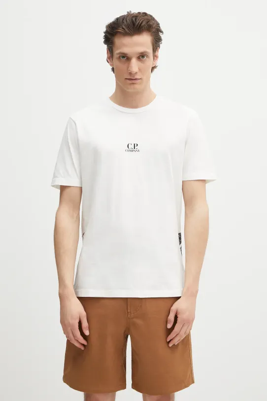 Pamučna majica C.P. Company regular bijela 18CMTS317A005431G