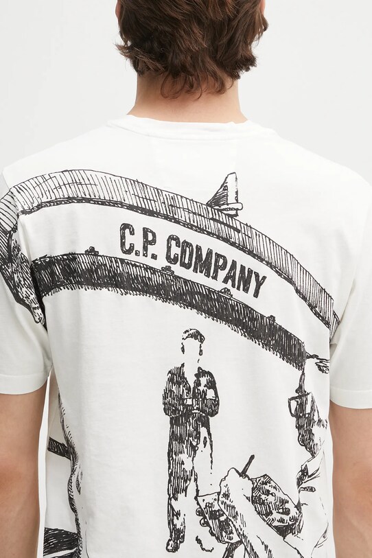 Pamučna majica C.P. Company bijela 18CMTS317A005431G