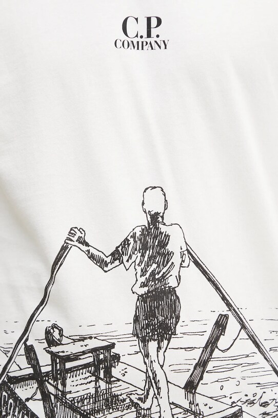 Бавовняна футболка C.P. Company бежевий 18CMTS318A005431G