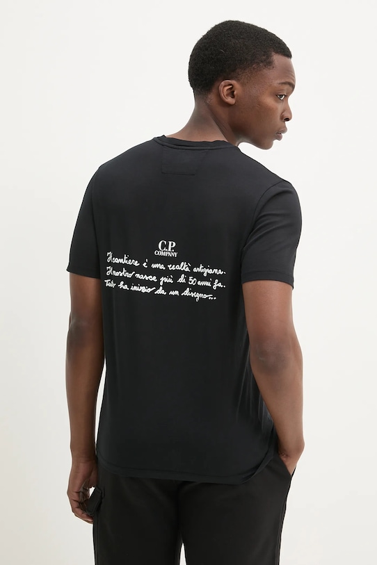 C.P. Company t-shirt bawełniany nadruk czarny 18CMTS319A005431G