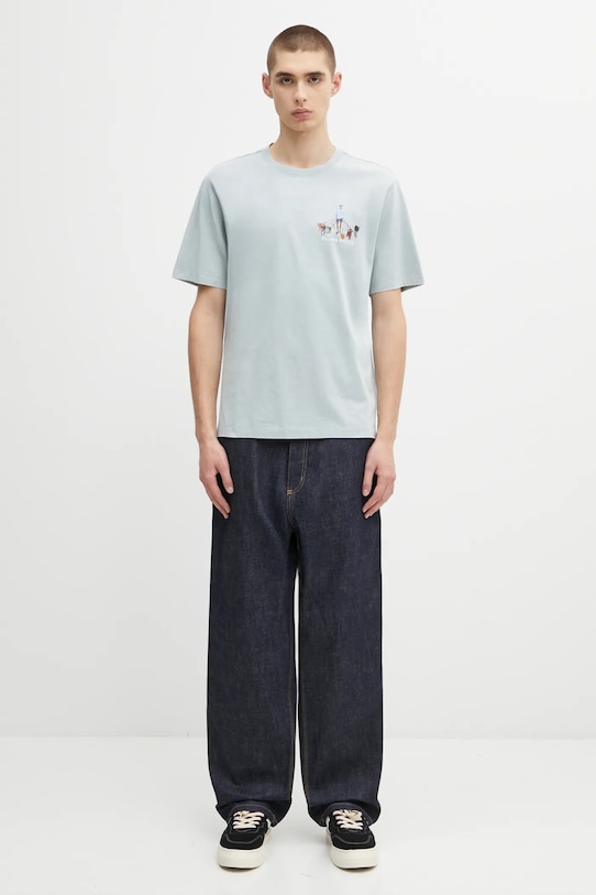 Filling Pieces cotton t-shirt Dog Walker 74499819980 blue