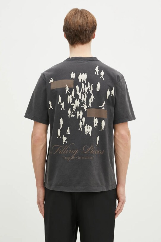 Odzież Filling Pieces t-shirt bawełniany United by Generations 74499870626 szary