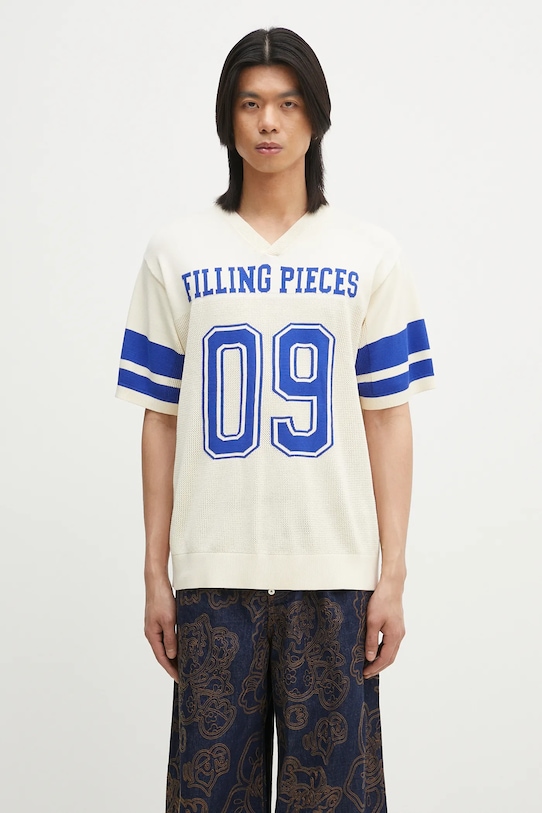 Filling Pieces t-shirt Knit Jersey American Football pozostałe beżowy 91099059936