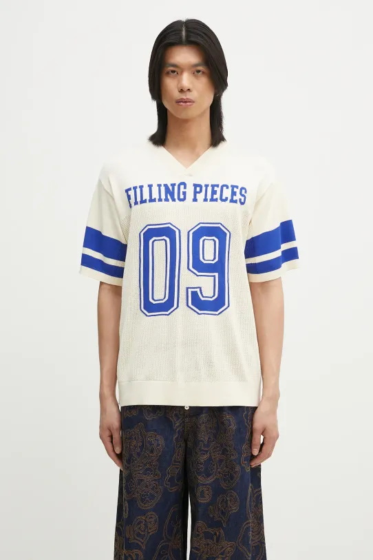 Filling Pieces t-shirt Knit Jersey American Football rilassato beige 91099059936