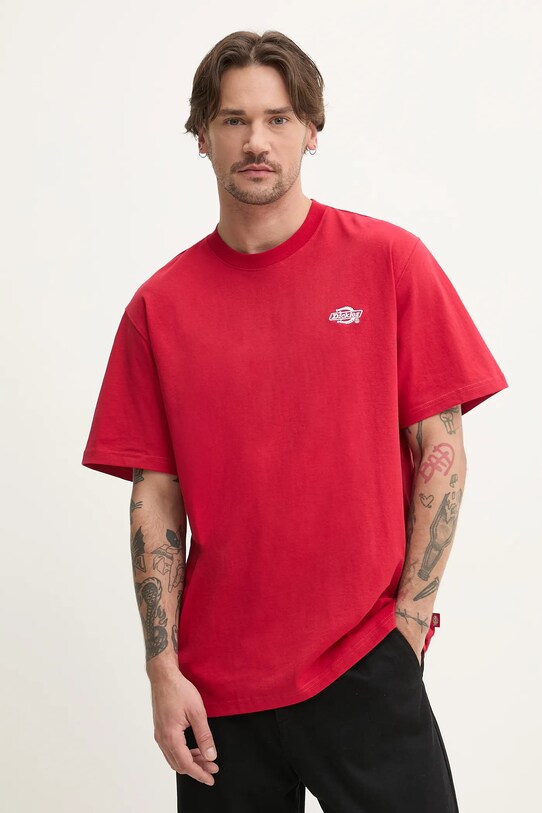 Dickies t-shirt bawełniany bawełna czerwony DK0A4YAI0ER1