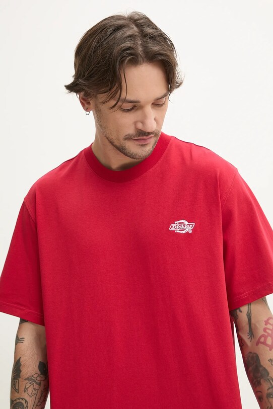Dickies t-shirt bawełniany czerwony DK0A4YAI0ER1