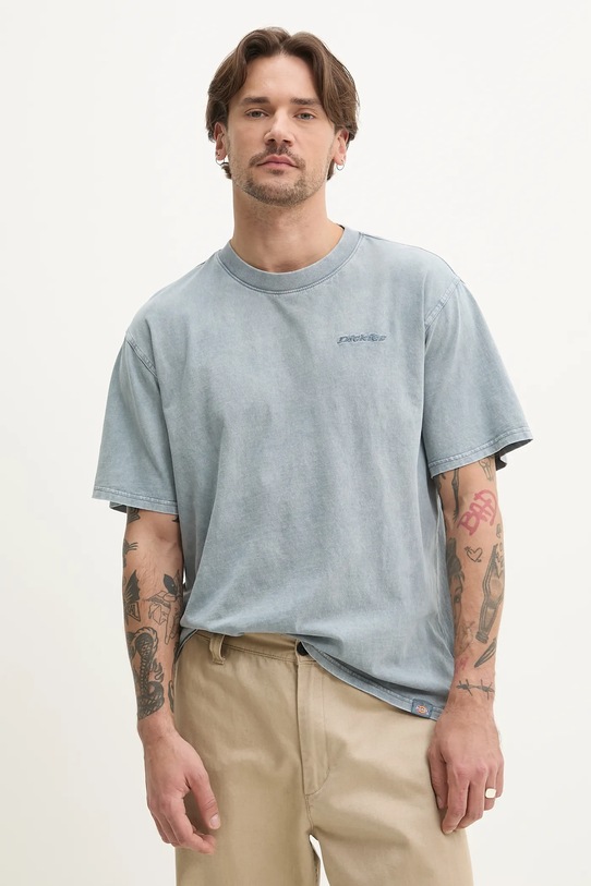 Bavlnené tričko Dickies jednofarebný modrá DK0A866BG701