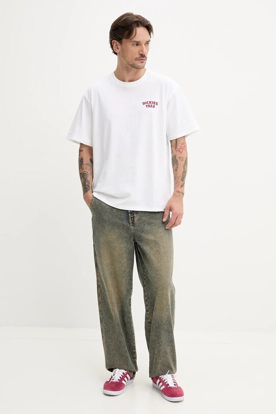 Памучна тениска Dickies DK0A4Z960WH1 бял SS25