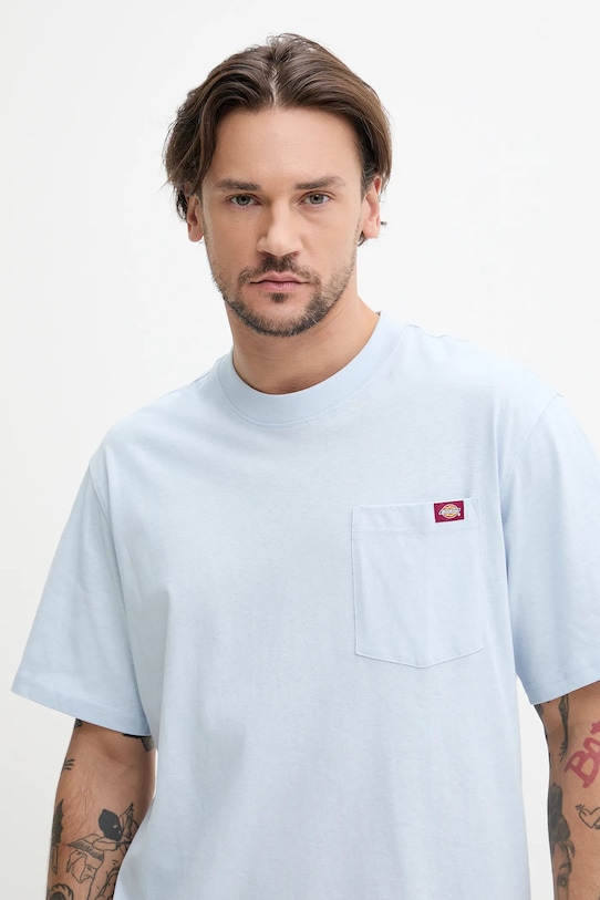 Dickies tricou din bumbac uni albastru DK0A4YFCK541