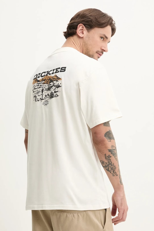 Bavlněné tričko Dickies potisk béžová DK0A4Z8VC481
