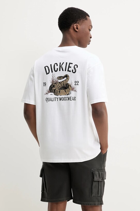 Dickies tricou din bumbac print alb DK0A4Z990WH1