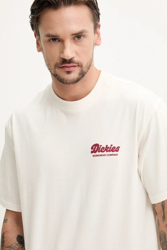Βαμβακερό μπλουζάκι Dickies μπεζ DK0A4Z8ZC481