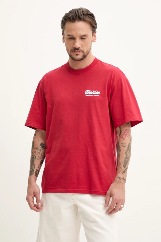 Ρούχα Βαμβακερό μπλουζάκι Dickies DK0A4Z8Z0ER1 κόκκινο