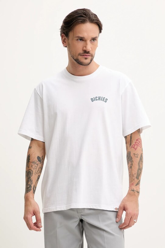 Ρούχα Βαμβακερό μπλουζάκι Dickies DK0A4Z950WH1 λευκό