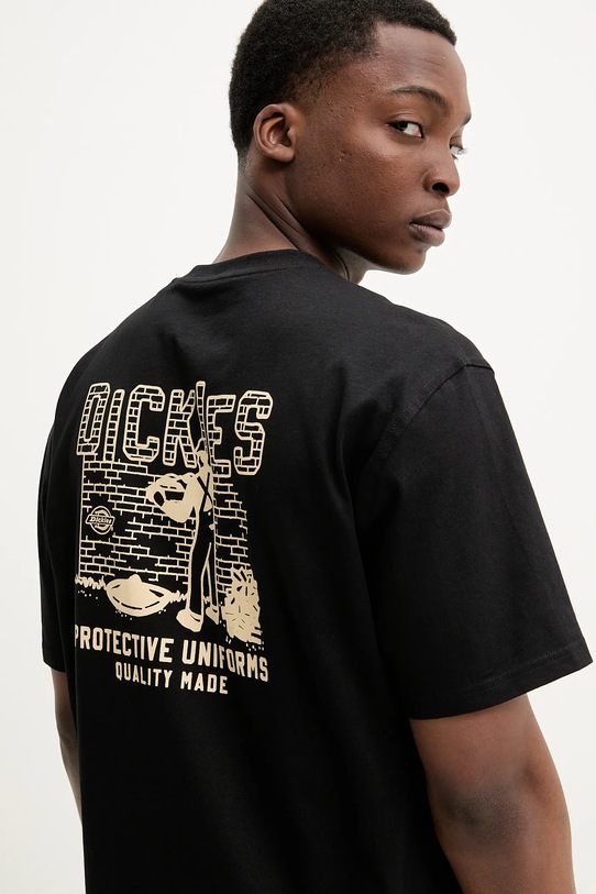 Dickies tricou din bumbac print negru DK0A4Z8RBLK1