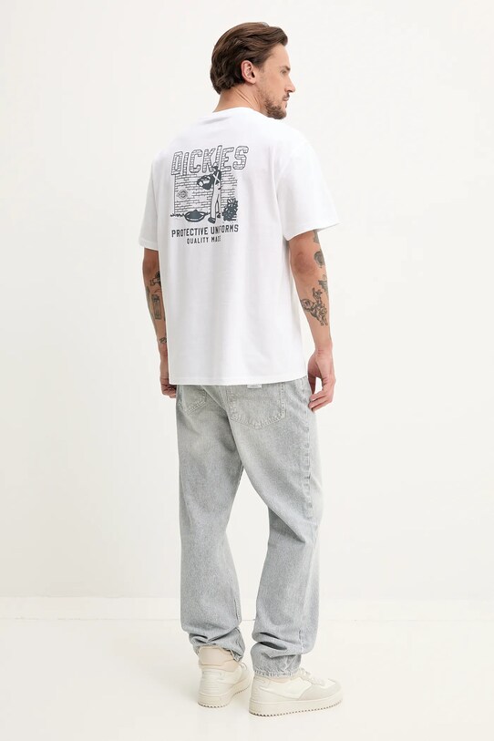 Ρούχα Βαμβακερό μπλουζάκι Dickies DK0A4Z8R0WH1 λευκό