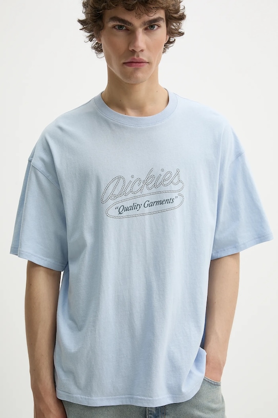 Dickies t-shirt bawełniany niebieski DK0A4Z8QK541