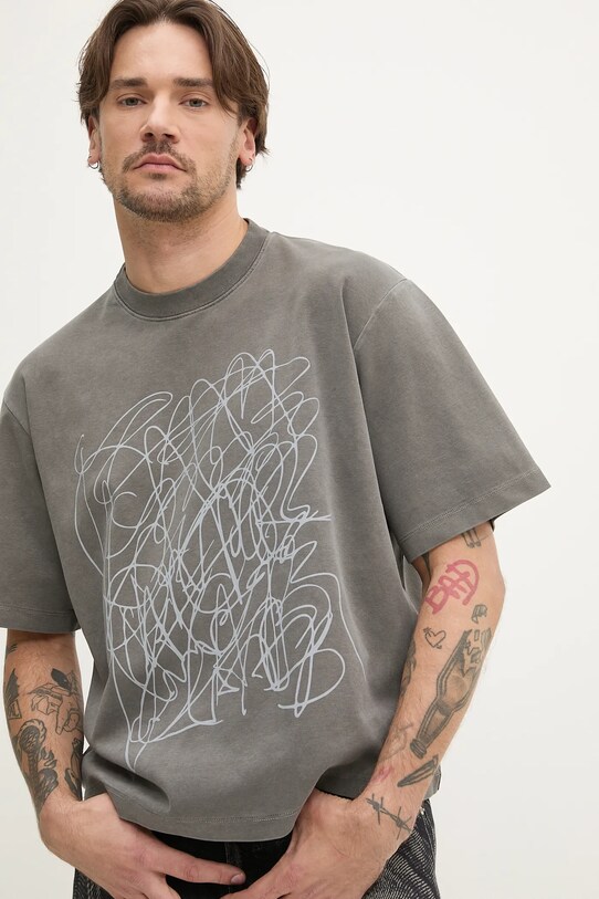 CAMPERLAB tricou din bumbac print gri AU00020.001