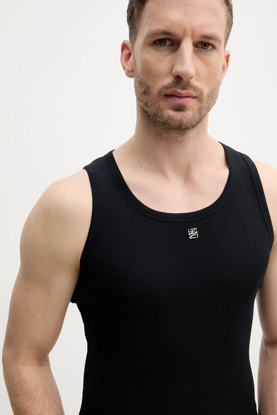 Karl Lagerfeld top bawełniany KL STUDIO czarny 552206.755004