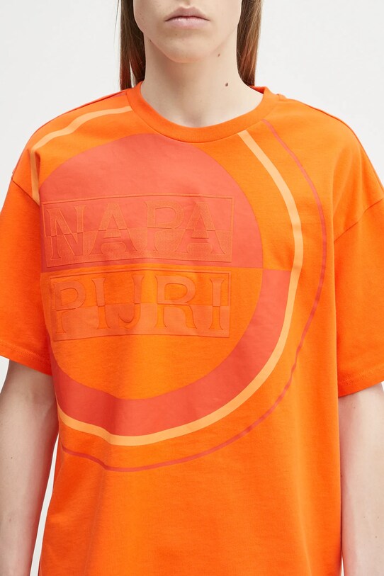 Napapijri t-shirt bawełniany S-Tusco pomarańczowy NP0A4IEEA001