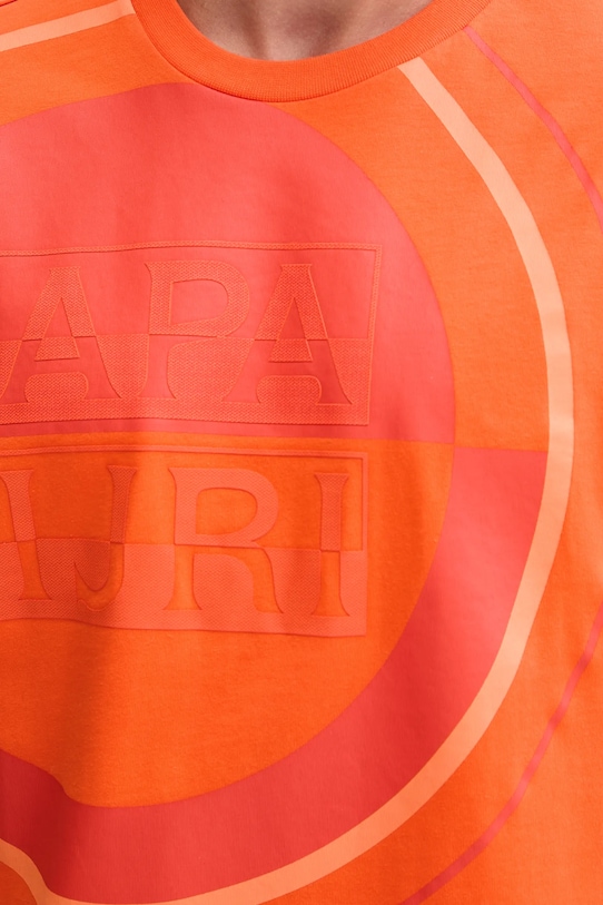 Napapijri t-shirt bawełniany S-Tusco NP0A4IEEA001 pomarańczowy