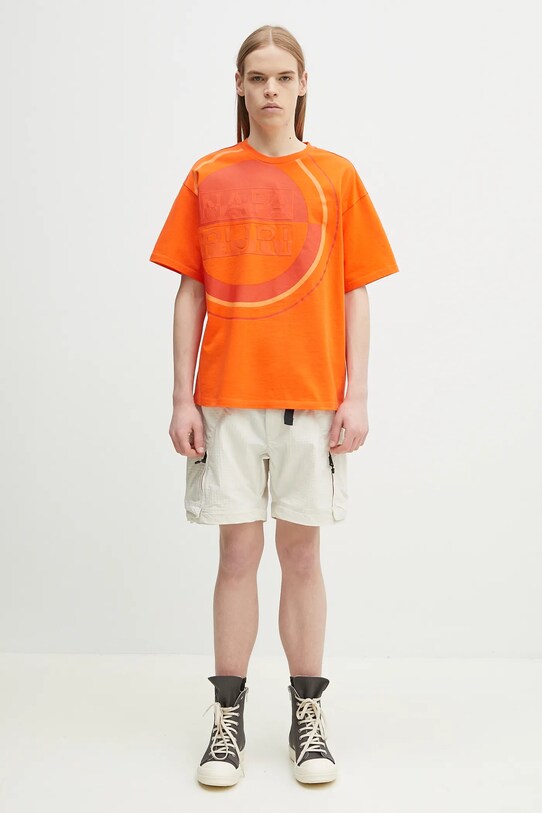 Napapijri t-shirt bawełniany S-Tusco NP0A4IEEA001 pomarańczowy