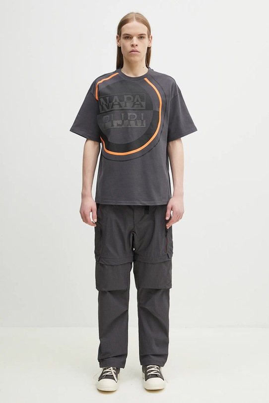 Napapijri t-shirt bawełniany S-Tusco NP0A4IEEH981 szary