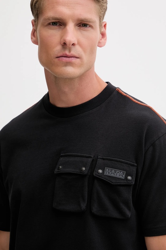 Napapijri pamut póló S-Rivalto fekete NP0A4IEL9411