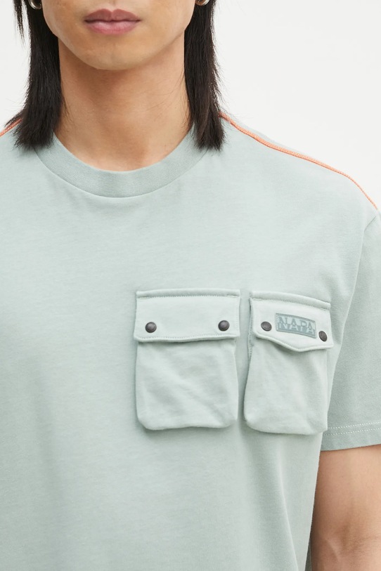 Napapijri pamut póló S-Rivalto zöld NP0A4IELG1X1