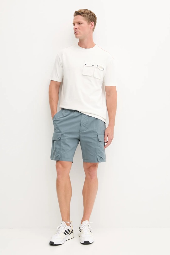 Βαμβακερό μπλουζάκι Napapijri S-Rivalto NP0A4IELN1A1 μπεζ SS25