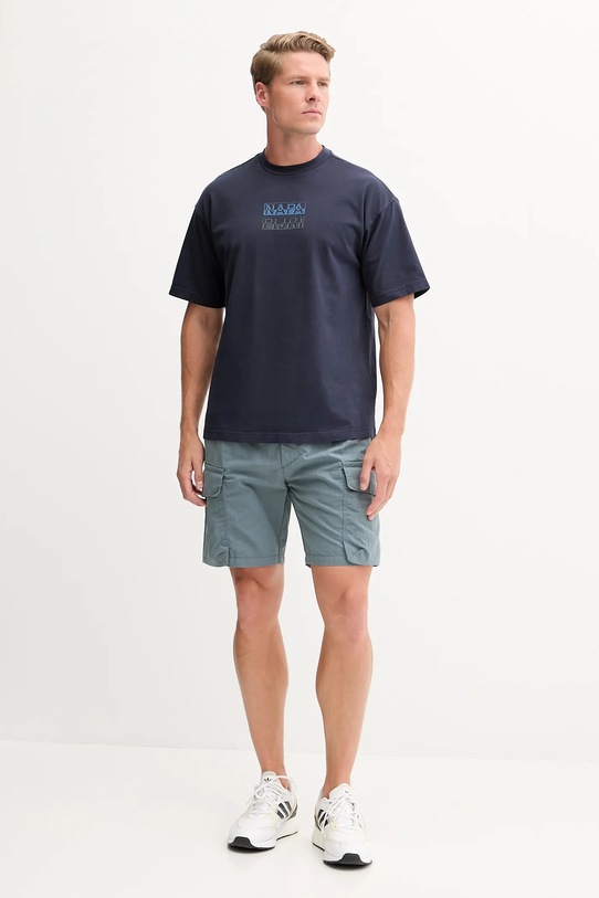 Napapijri pamut póló S-Cortona NP0A4ILQ1761 sötétkék SS25