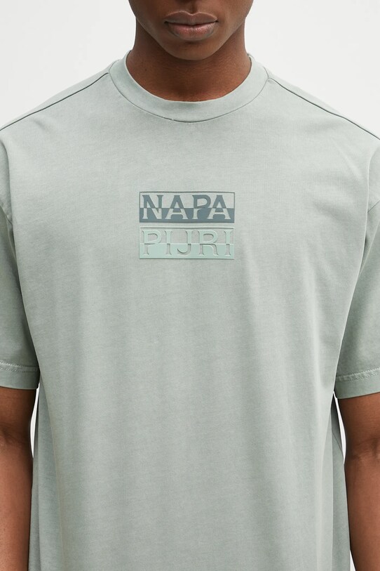 Napapijri t-shirt bawełniany S-Cortona zielony NP0A4ILQG1X1