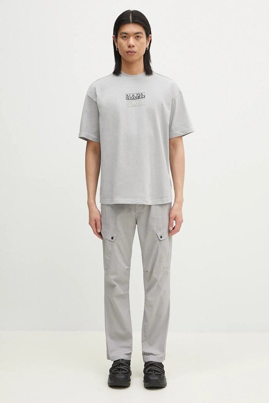 Napapijri t-shirt in cotone S-Cortona NP0A4ILQH621 grigio