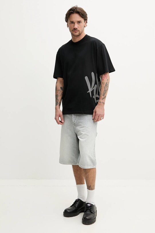 Бавовняна футболка Karl Kani 60300331 чорний SS25