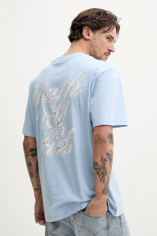 Бавовняна футболка Karl Kani бавовна блакитний 60300332