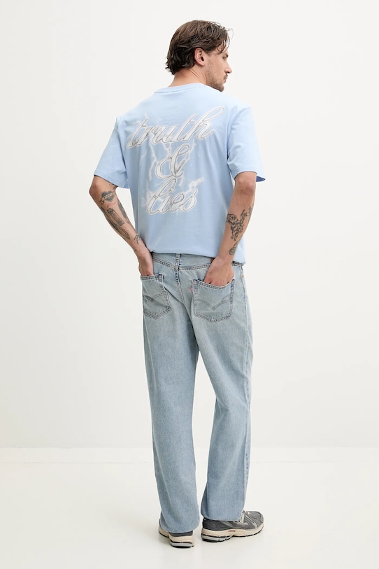 Бавовняна футболка Karl Kani 60300332 блакитний SS25