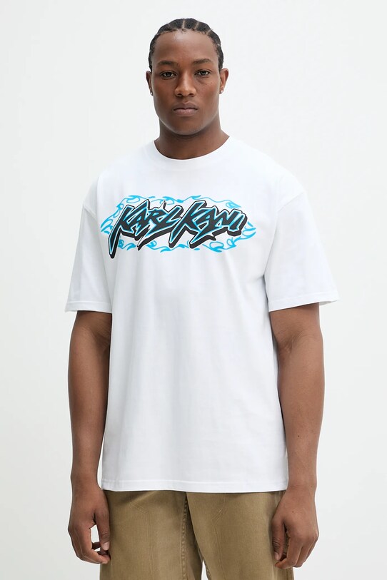 Karl Kani tricou din bumbac print alb 60300353