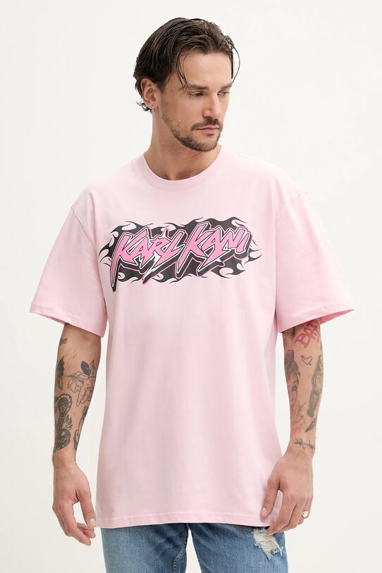 Karl Kani tricou din bumbac print roz 60300354