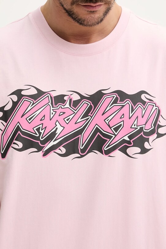 Karl Kani tricou din bumbac roz 60300354