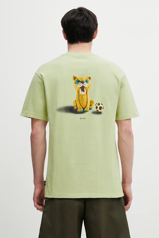 Odzież Puma t-shirt bawełniany GRAPHICS The Puma Cat Tee 629411 zielony