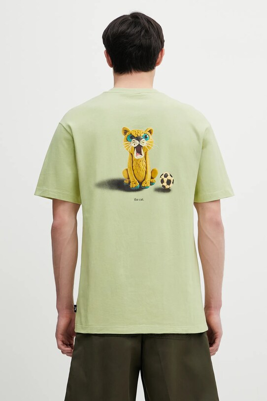 Ρούχα Βαμβακερό μπλουζάκι Puma GRAPHICS The Puma Cat Tee 629411 πράσινο