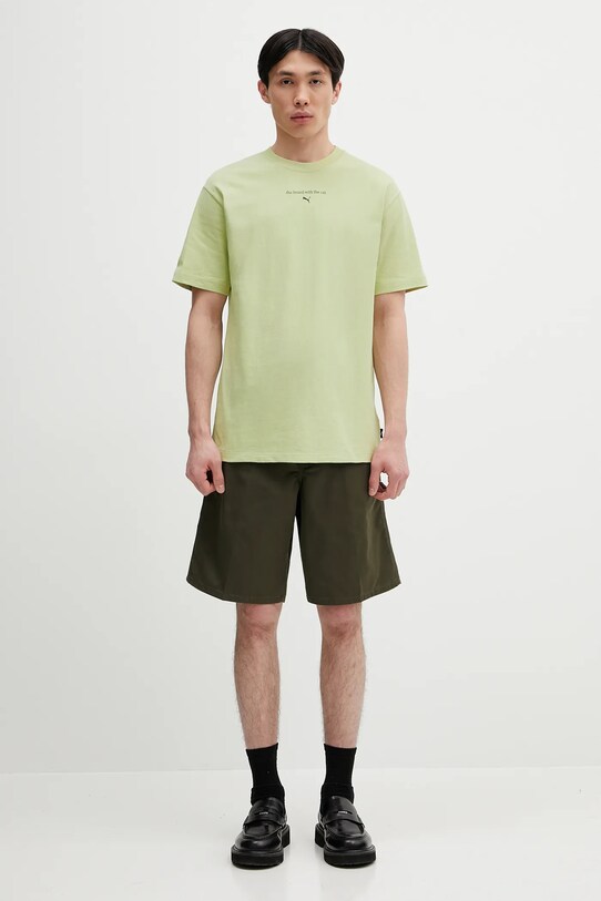 Βαμβακερό μπλουζάκι Puma GRAPHICS The Puma Cat Tee 629411 πράσινο