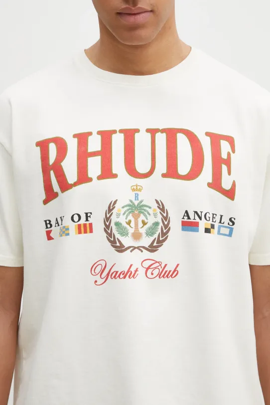 RHUDE cotton t-shirt Bay Of Angels beige RHPS25TT01012