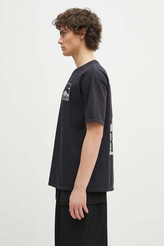 Bavlněné tričko RHUDE Chevron RHPS25TT02012 šedá SS25
