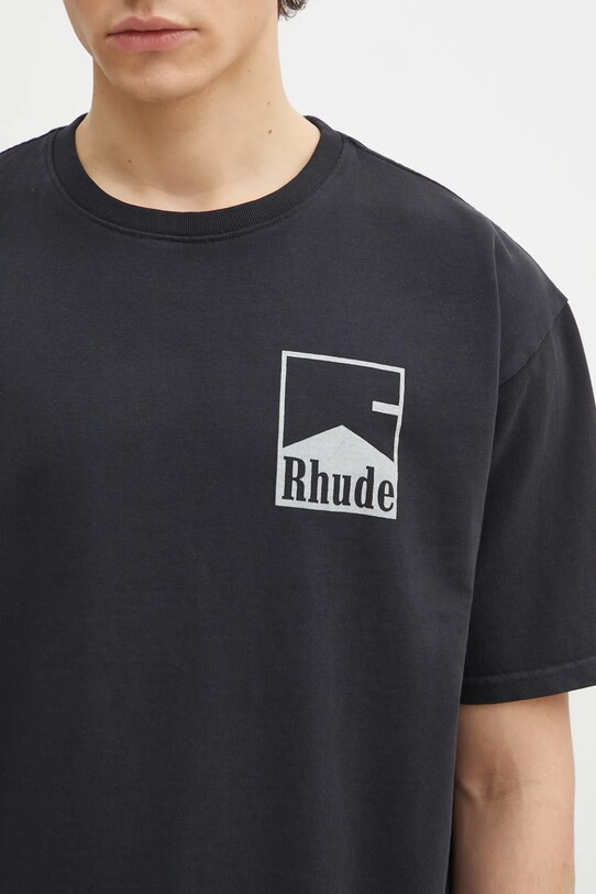 Bavlněné tričko RHUDE Chevron šedá RHPS25TT02012