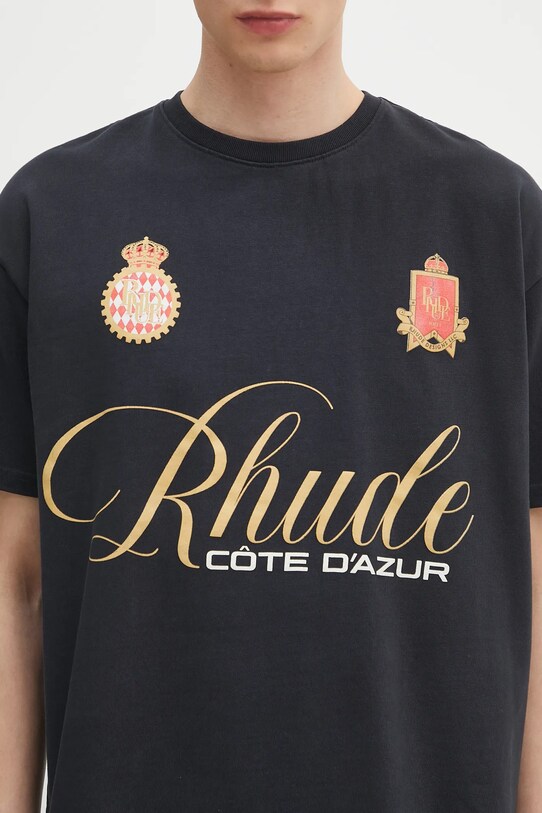 RHUDE cotton t-shirt Script Crest black RHPS25TT07012