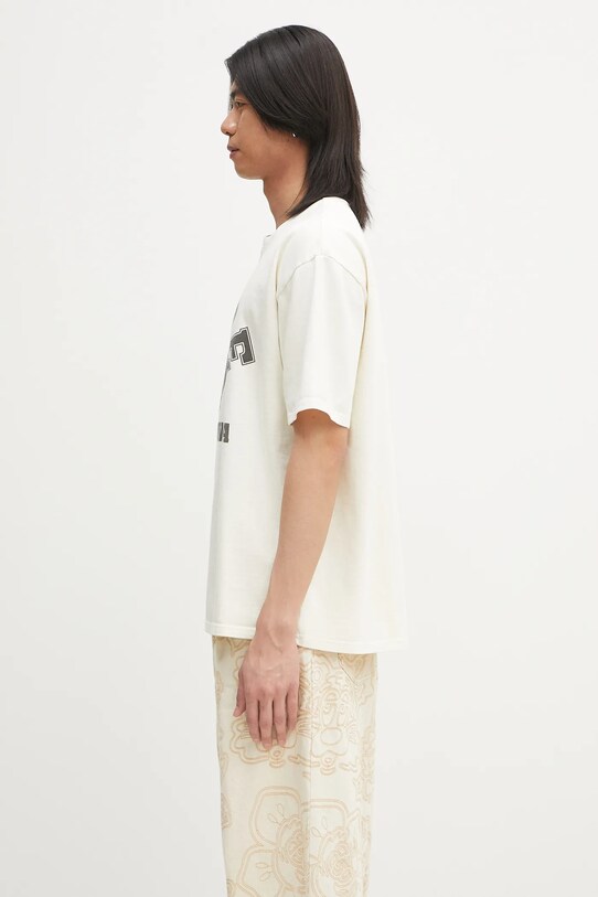 RHUDE tricou din bumbac French Riviera RHPS25TT08012 bej SS25
