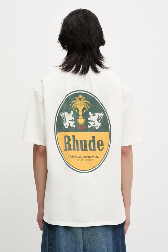 Odzież RHUDE t-shirt bawełniany Tabaco RHSS25TT09012 beżowy