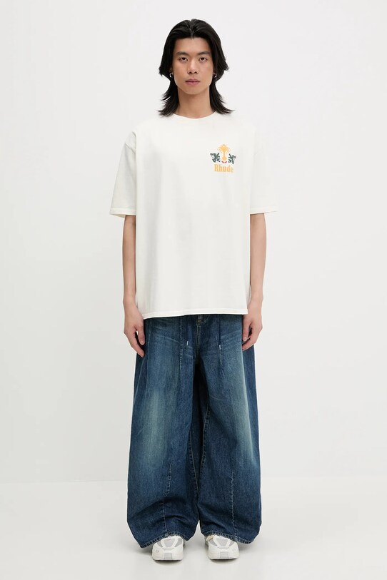 RHUDE t-shirt bawełniany Tabaco RHSS25TT09012 beżowy
