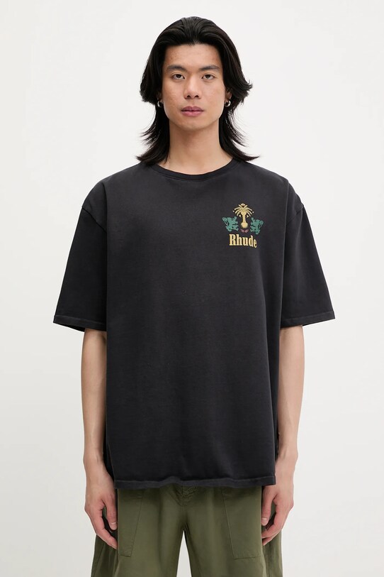 RHUDE t-shirt bawełniany Tabaco nadruk czarny RHSS25TT09012